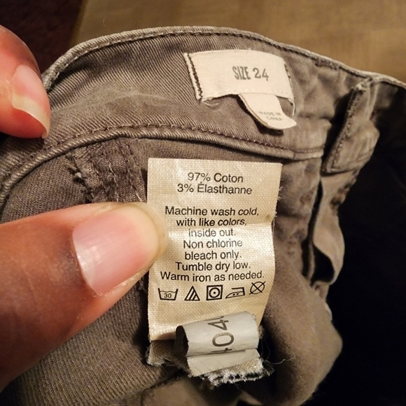 Madewell Olive Green Jeans Zip Bottom Size 24, Inseam 26" - Picture 8 of 11